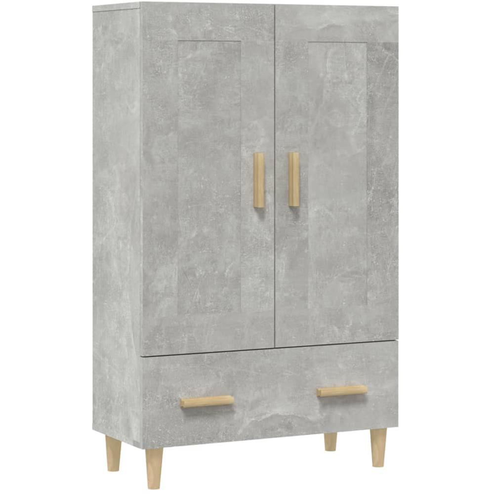 vidaXL 2 Door Single Drawer Concrete Grey Small Highboard Image 2