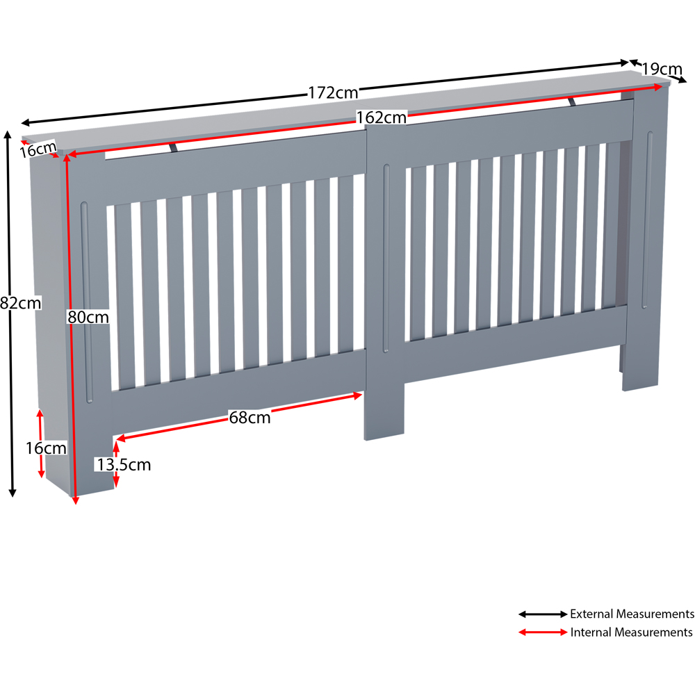 VIDA DESIGNS Chelsea Grey Extra Large Radiator Cover Image 8