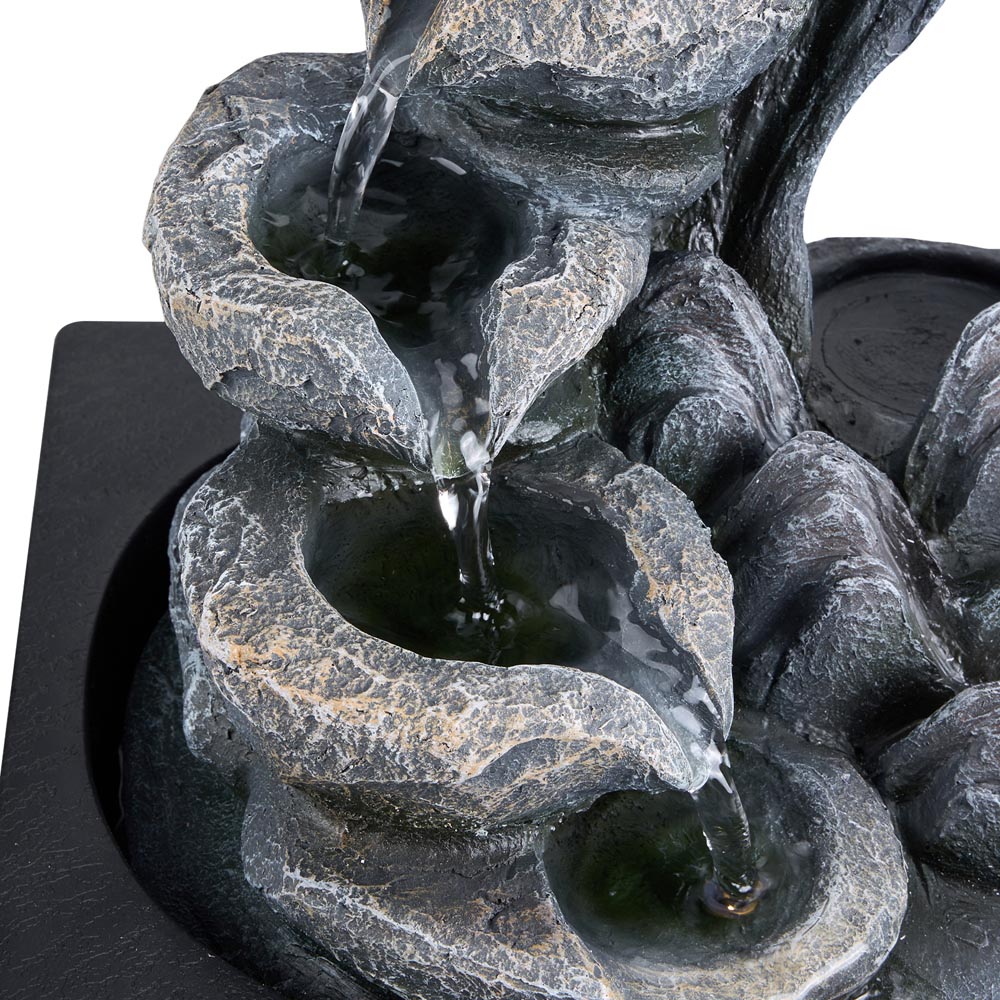 Living and Home 4 Tier LED Light Tabletop Water Fountain Image 6