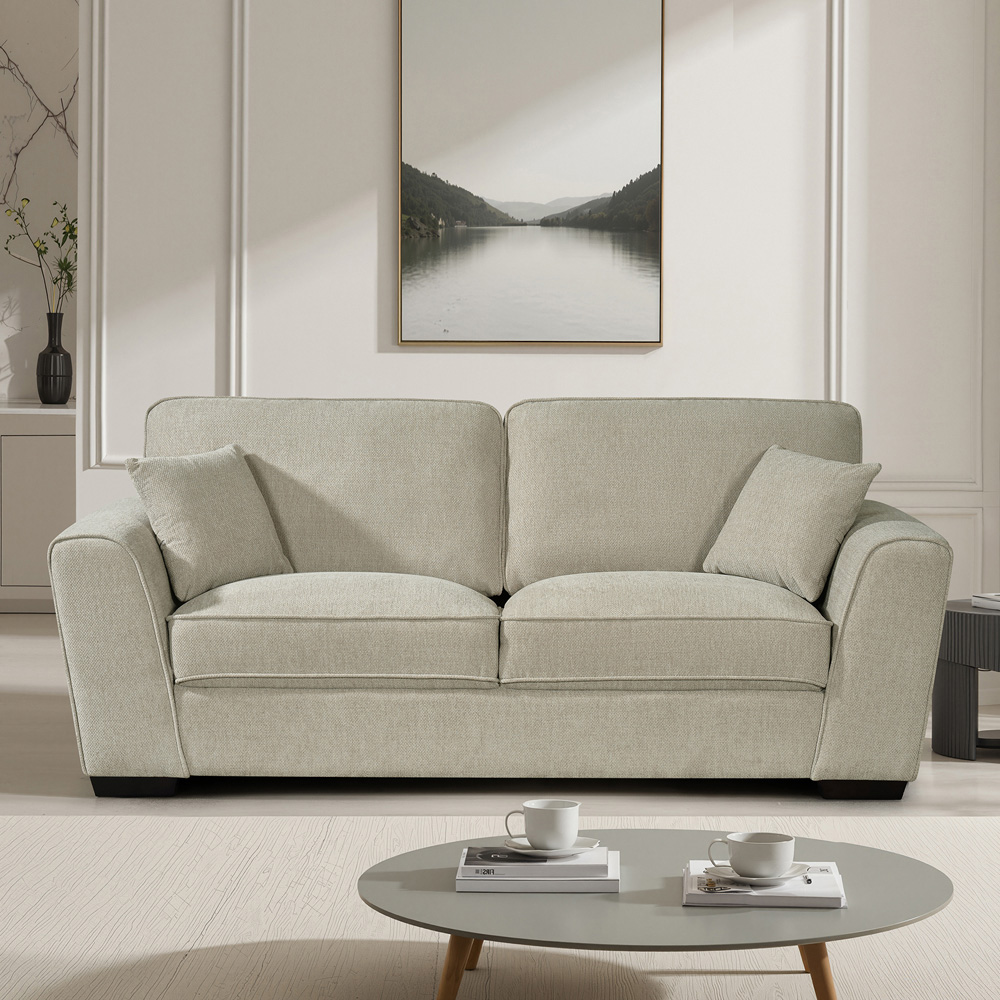 Artemis Home Colman 3 Seater Beige Fabric Sofa Image 3