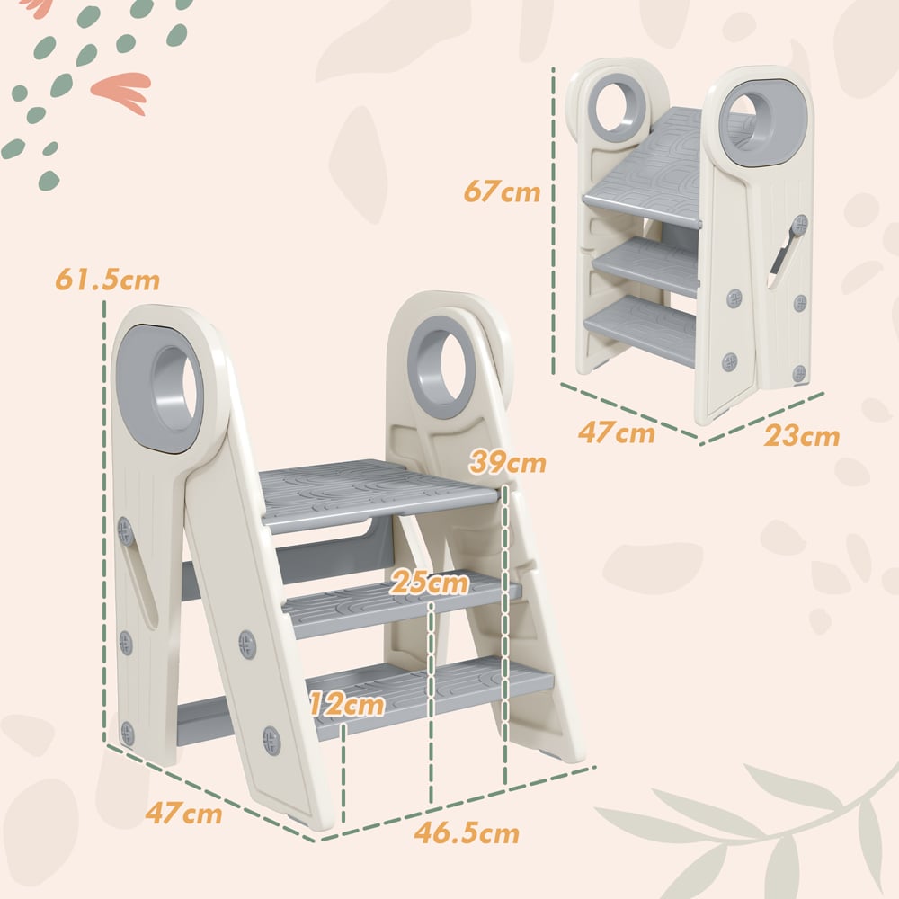 AIYAPLAY Grey Foldable Toddler Tower Image 8