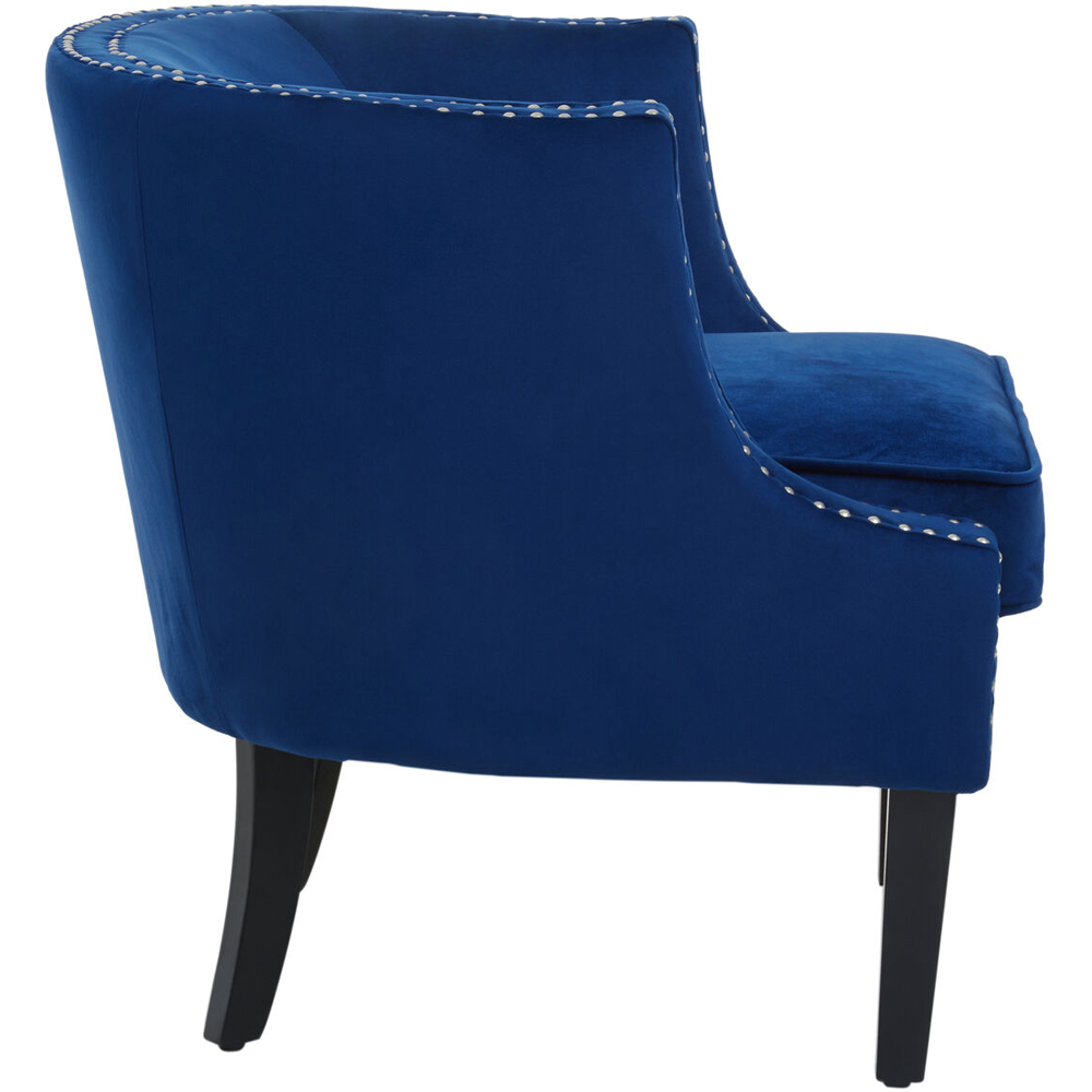 Premier Housewares Larissa Blue Velvet Studded Accent Chair Image 2