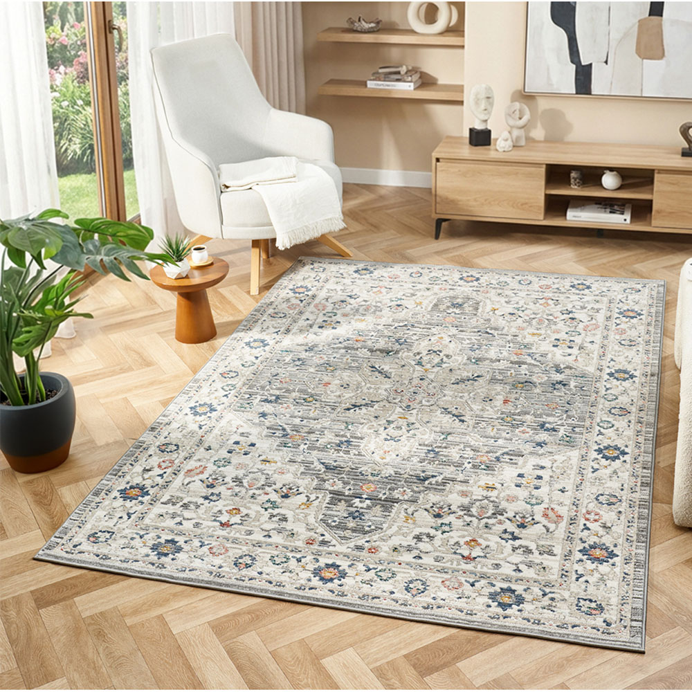 Portland Urco Clara Nuevo Grey Textured Rug 80 x 150cm Image 1