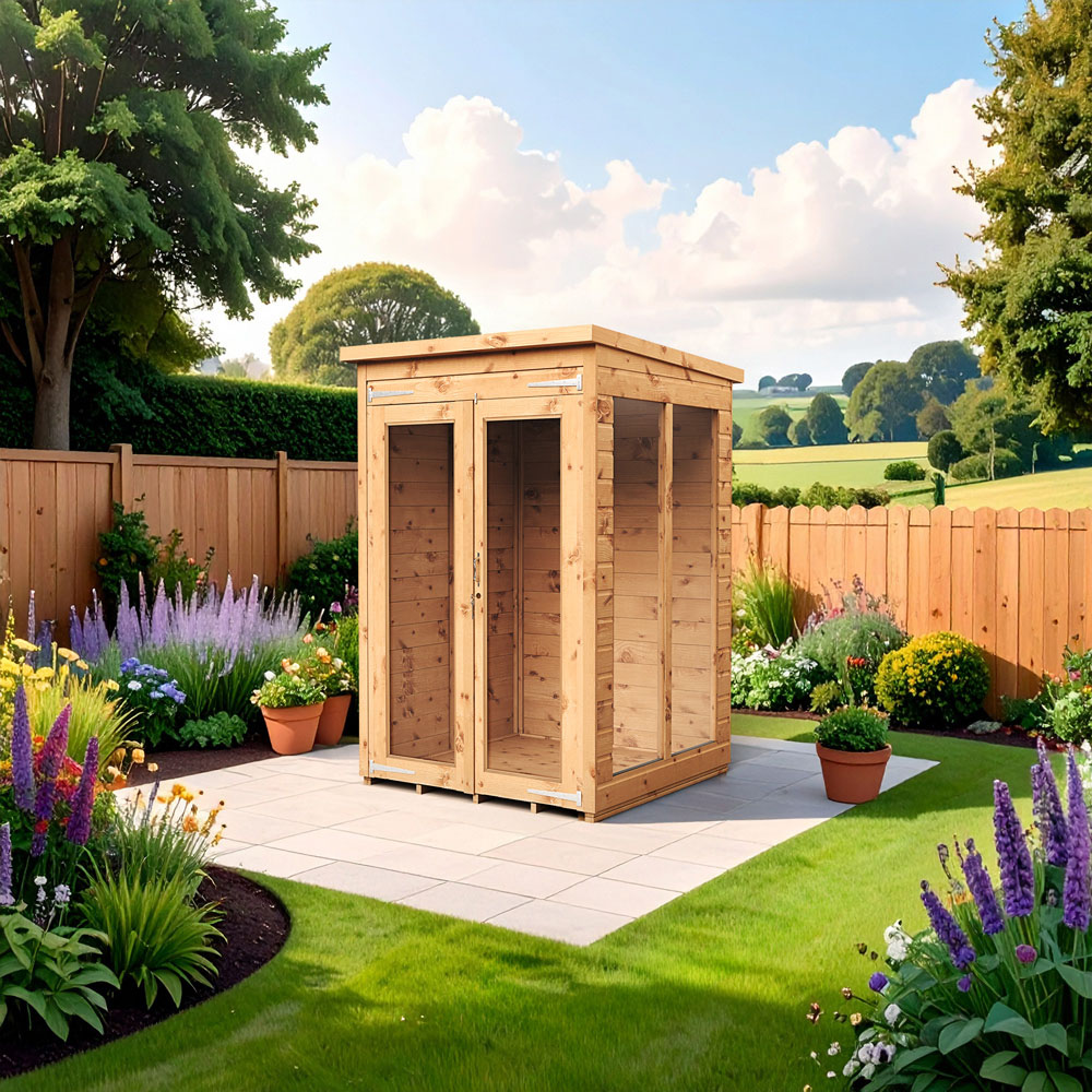 Empire Sheds 4 x 4ft Double Door Tongue and Groove Pent Summerhouse Image 2