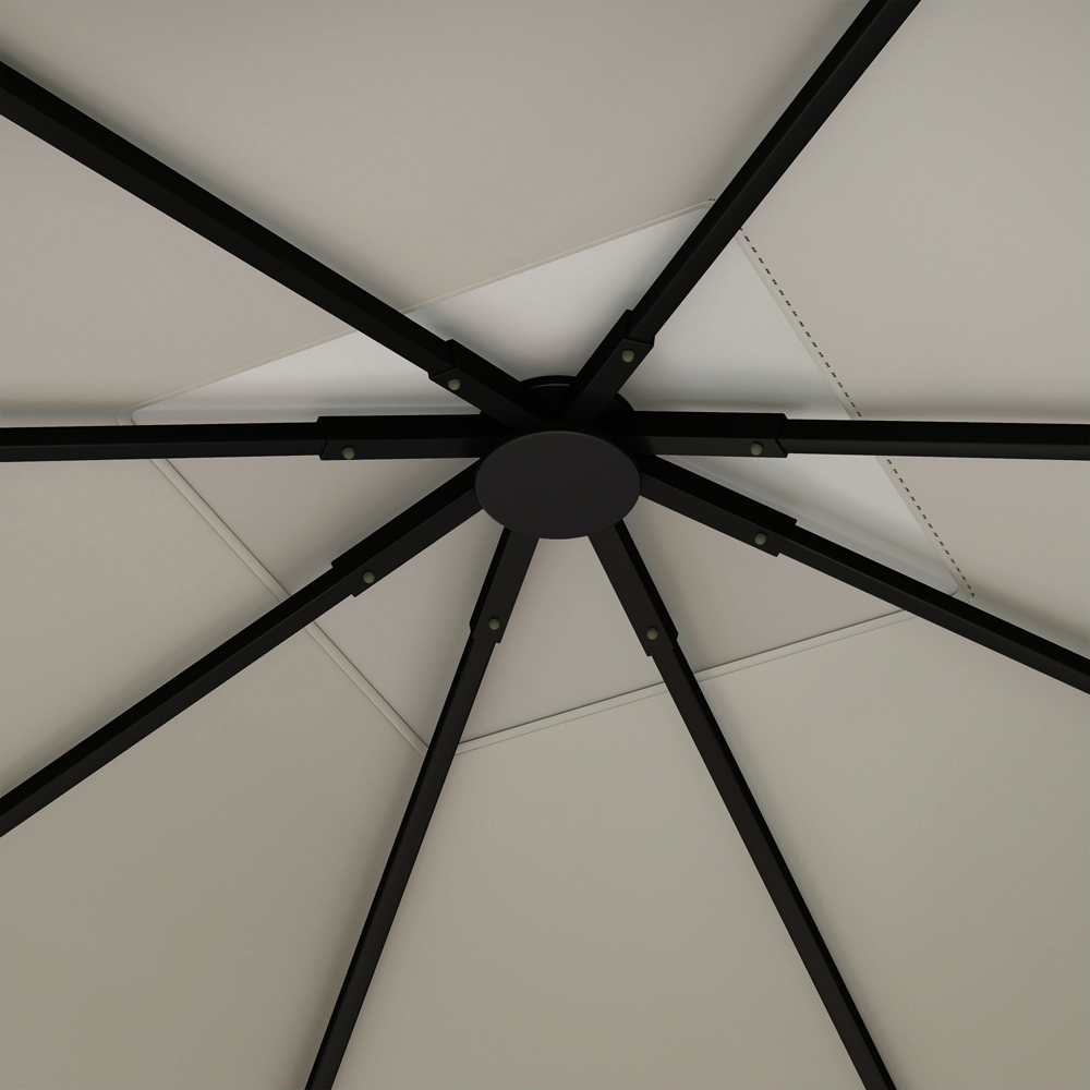 Outsunny 3 x 3m Grey Gazebo Canopy Replacement Cover with Drain Holes Image 3