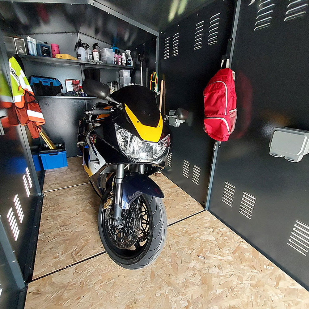 Asgard Centurion 5x 18ft Double Door Grey High Security Apex Motorcycle Garage Image 5