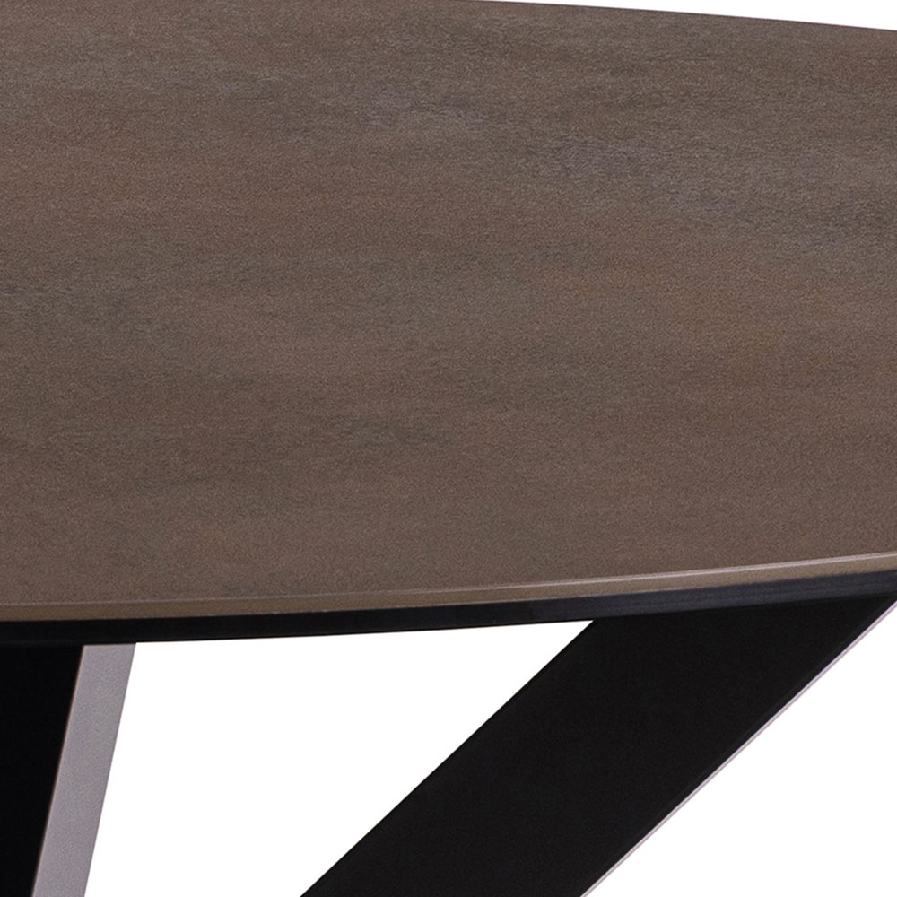 Florence Heaven Ceramic 4 Seater Round Dining Table Rusty Brown Image 6