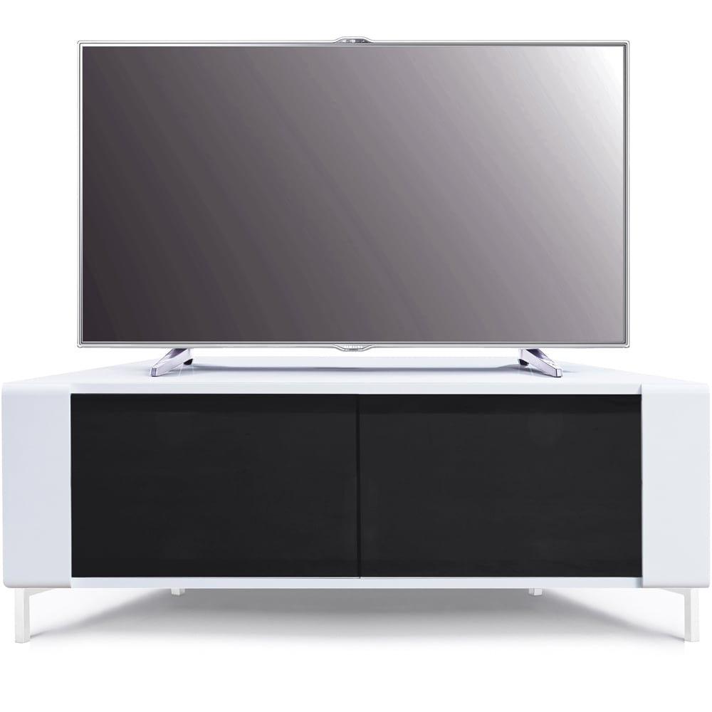 MDA Designs Corvus 2 Door White and Black TV Cabinet Image 2