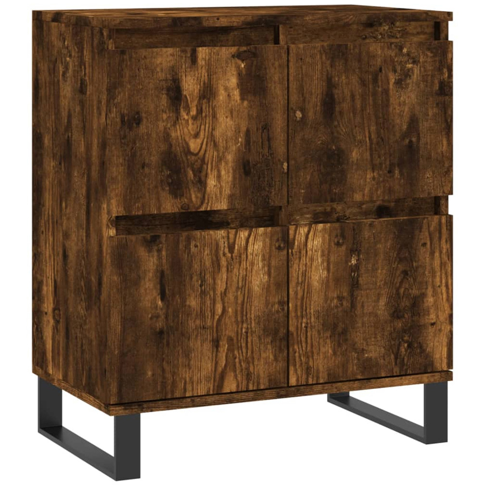 vidaXL 4 Door Smoked Oak Sideboard Image 2