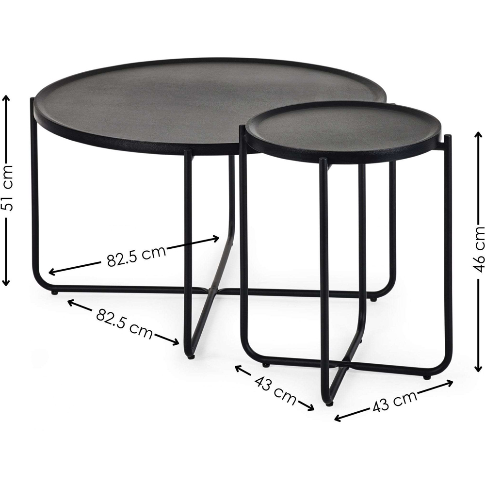Julian Bowen Sagrada Black Round Coffee and Lamp Table Set Image 9