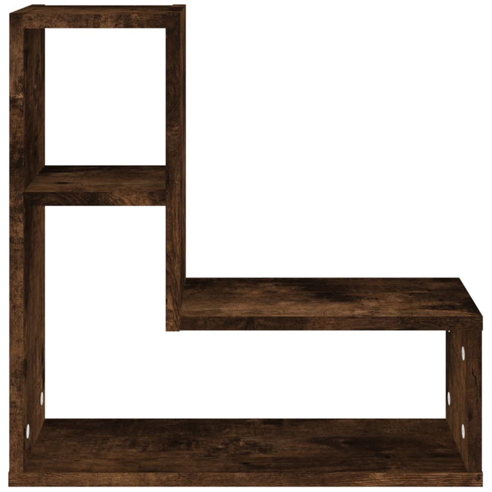 vidaXL 2 Shelf Smoked Oak Wall Cabinet Set of 2 Image 4