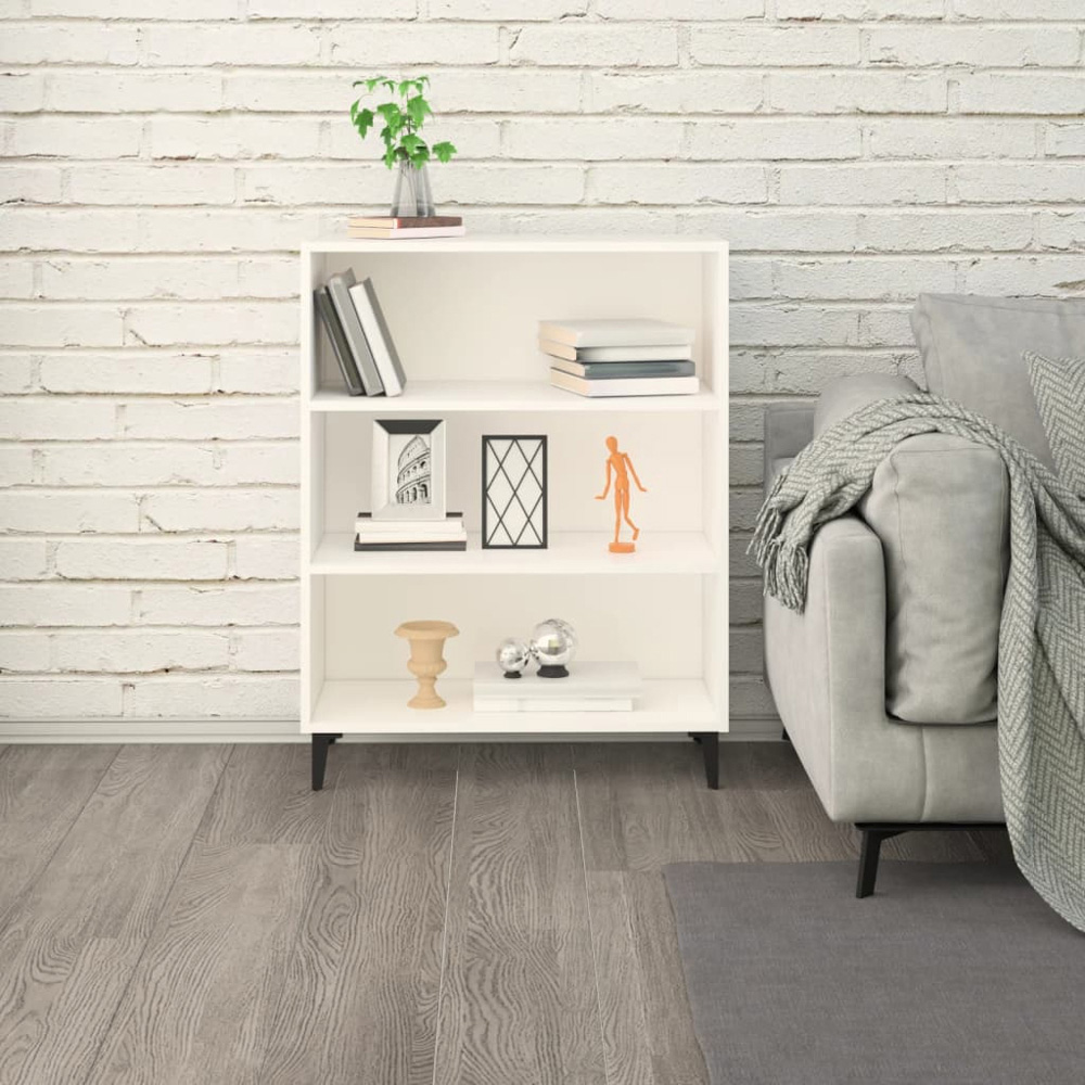 vidaXL 3 Shelf White Sideboard Image 7