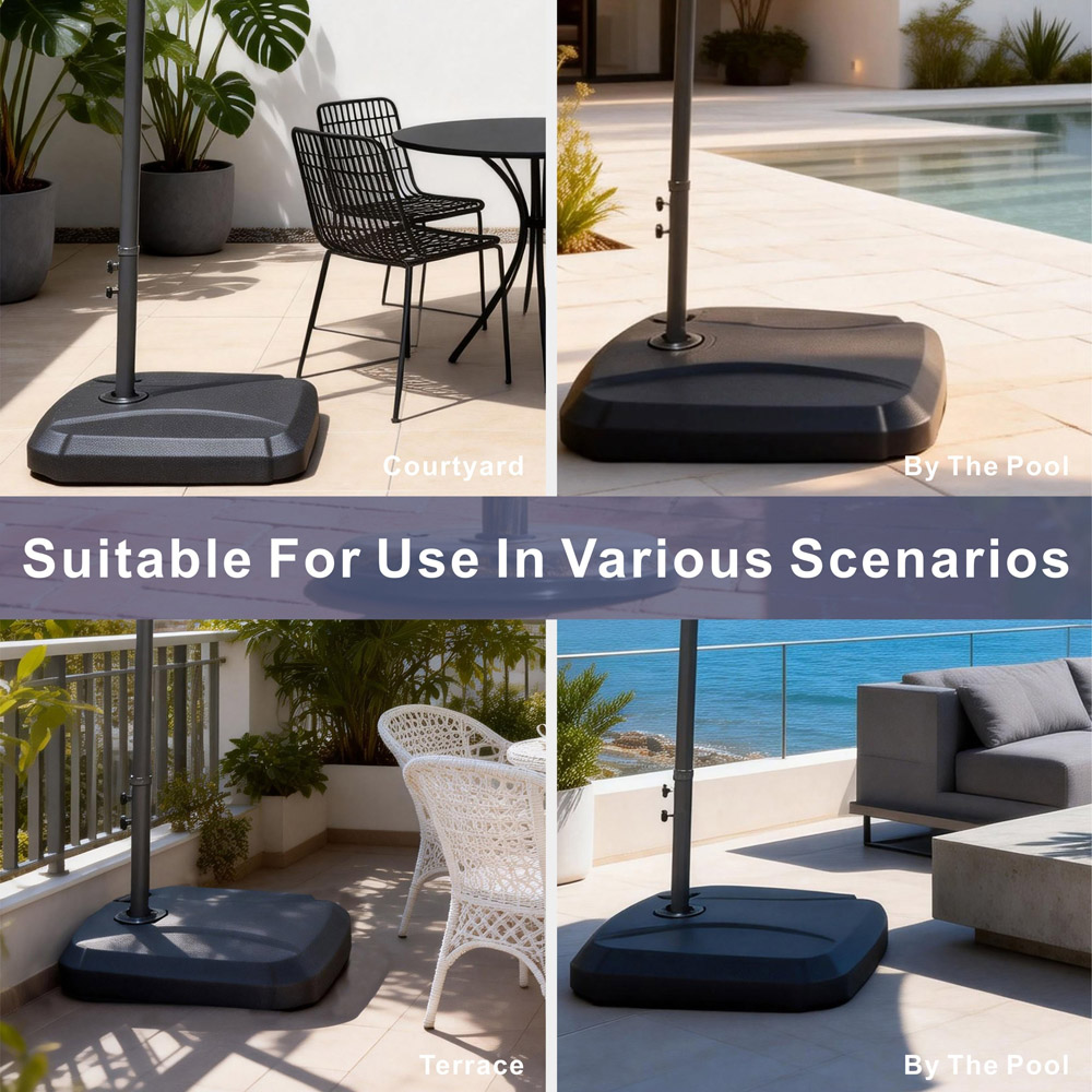 Direct Wicker Black Water and Sand Filled Parasol Base 60kg Image 8