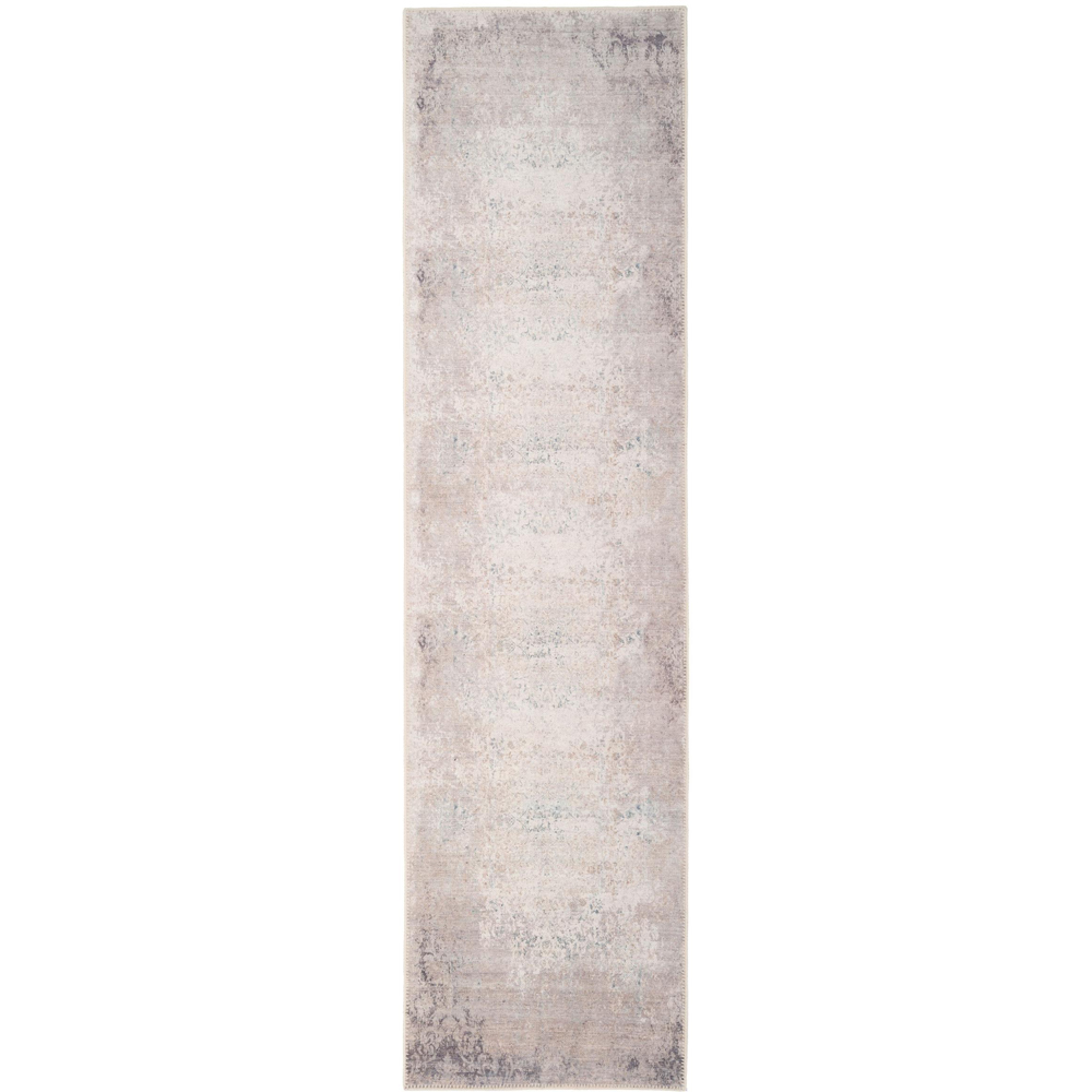 Kukoon Beige Vintage Flat Machine Washable Woven Rug 60 x 240cm Image 4