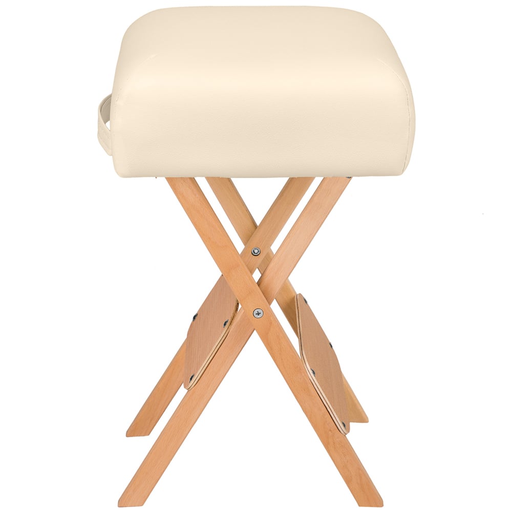 tectake Beige Stool and Bolster Cushion Set Image 2