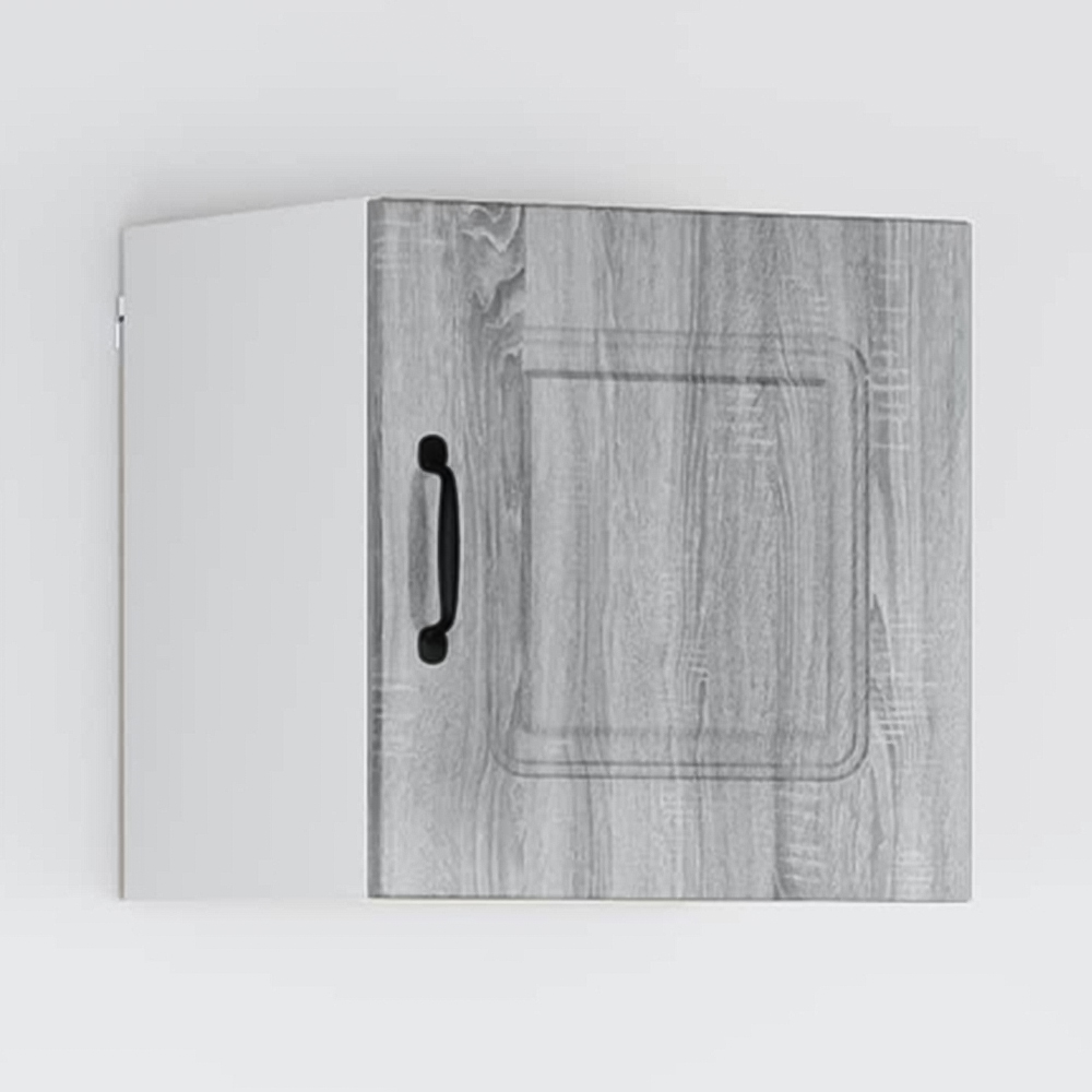 vidaXL Kalmar Single Door Grey Sonoma Wall Mounted Square Kitchen Cabinet Set of 2 Image 1