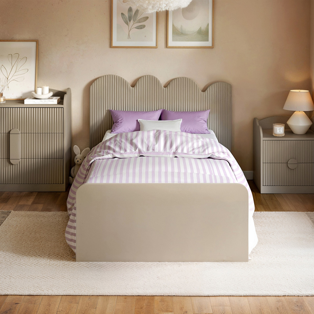 Flair Calista Single Dark Beige Ribbed Bed Image 4