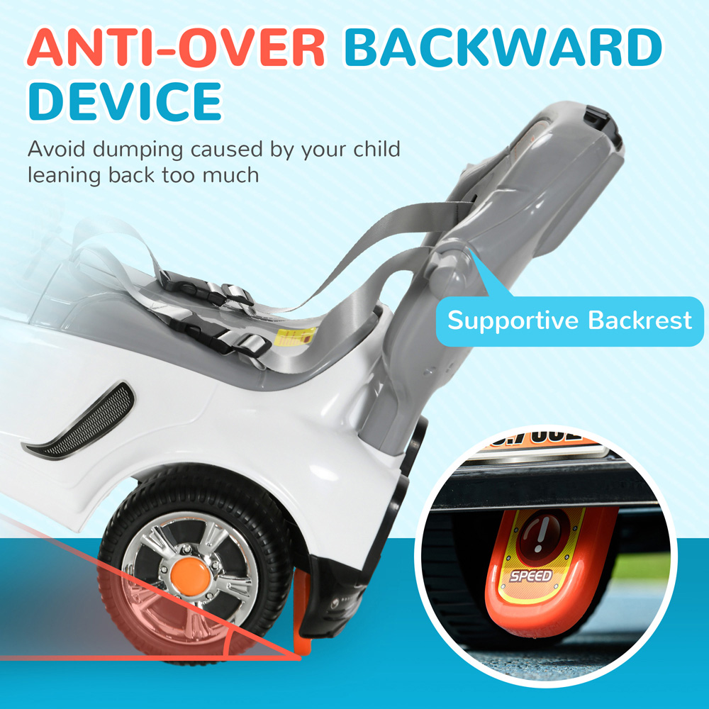 Tommy Toys 3 in 1 Cartoon Robot Baby Car with Removable Canopy White Image 6