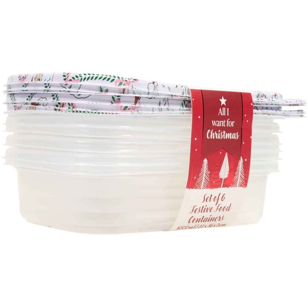 Pack of 6 Festive Robin or Santa Food Containers Image 4