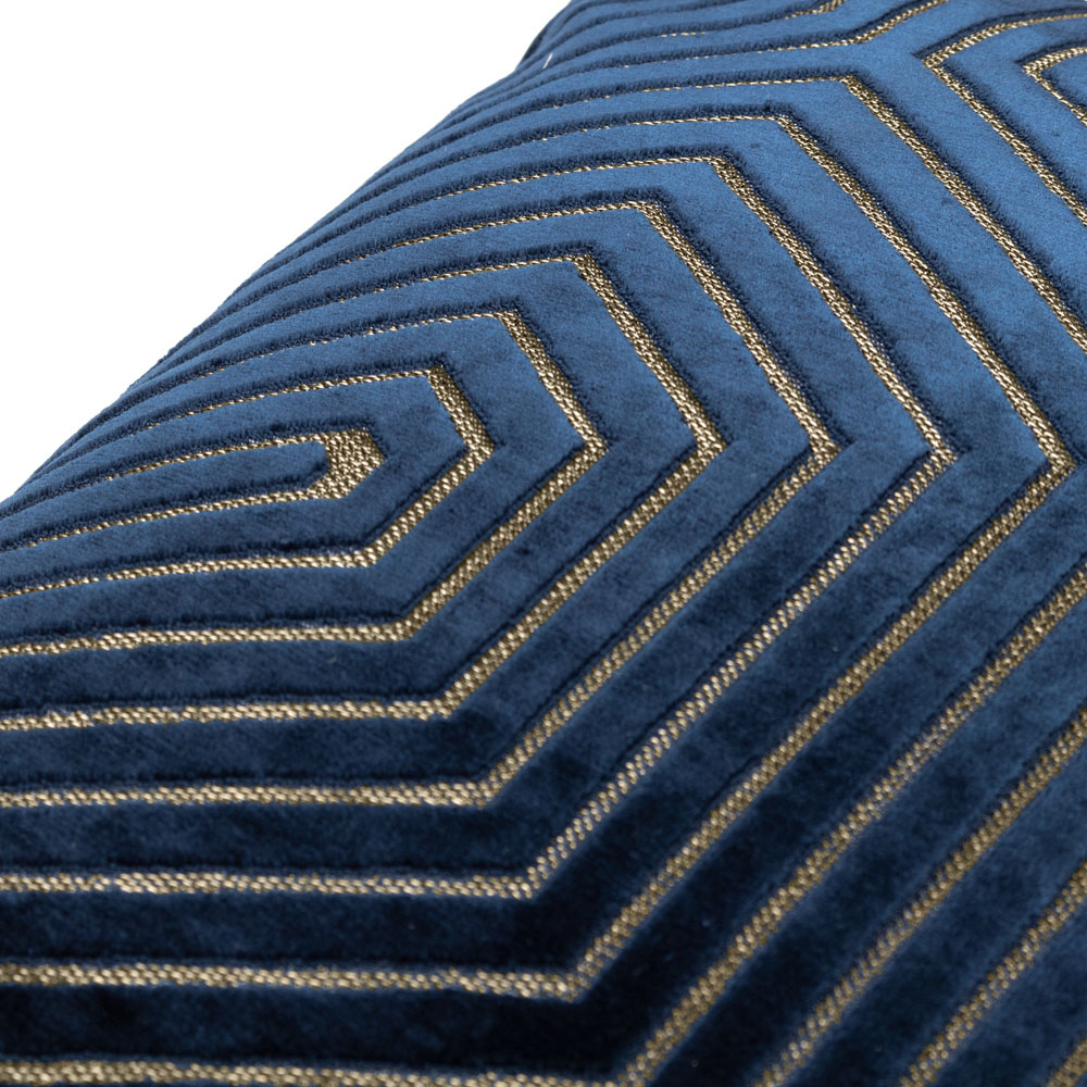Paoletti Evoke Navy Cut Velvet Cushion Image 4