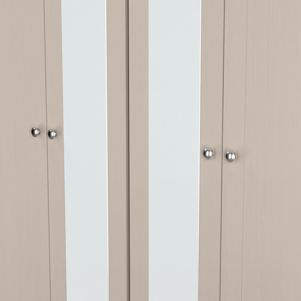 Crowndale Sussex 4 Door Kashmir Ash and Bardolino Oak Tall Mirror Wardrobe Ready Assembled Image 8