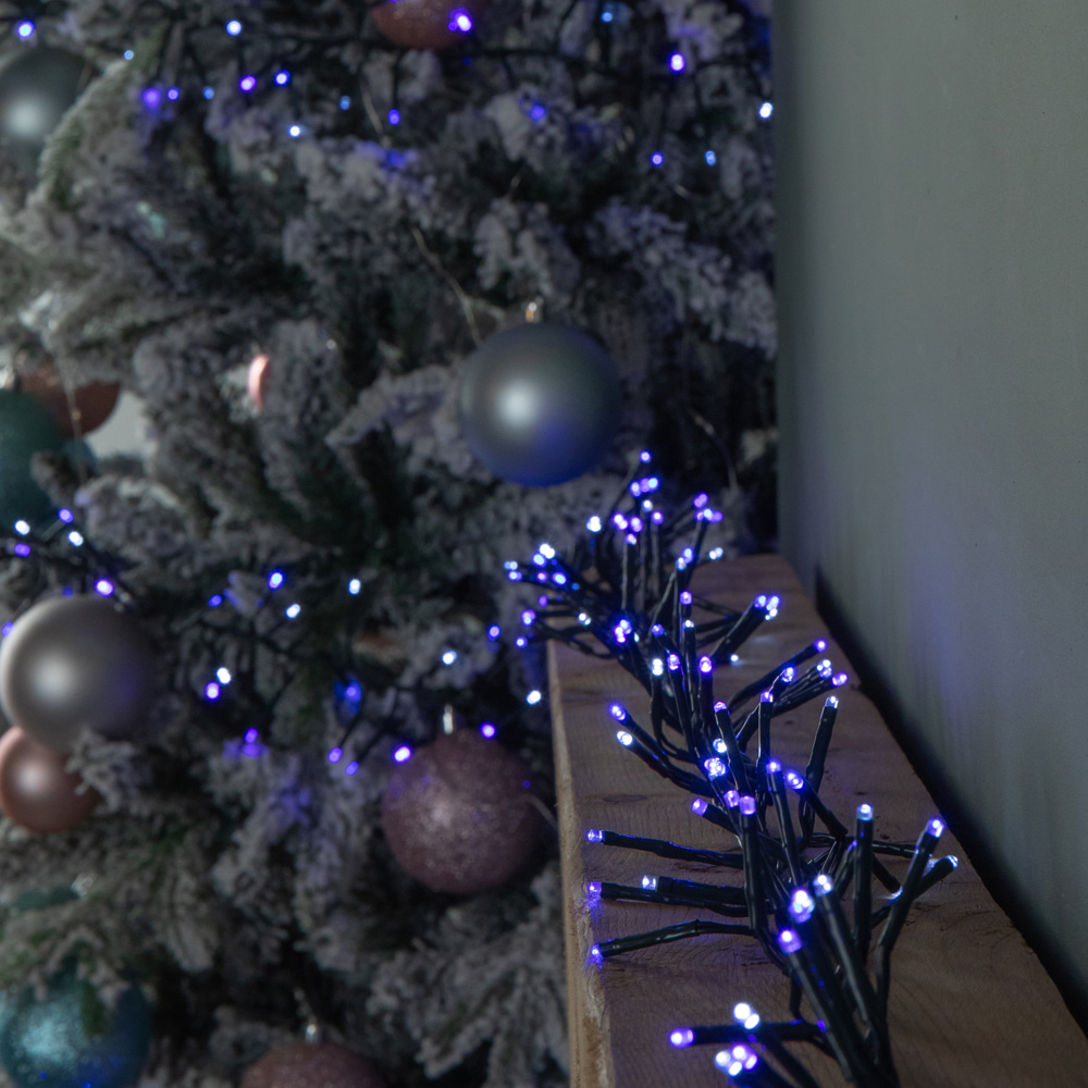 Samuel Alexander 1440 Blue and White LED Christmas Cluster Light 18.5m Image 1