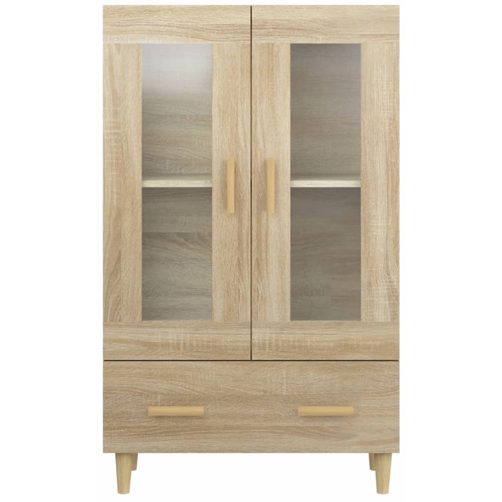 vidaXL 2 Glass Door Single Drawer Sonoma Oak Highboard Image 3