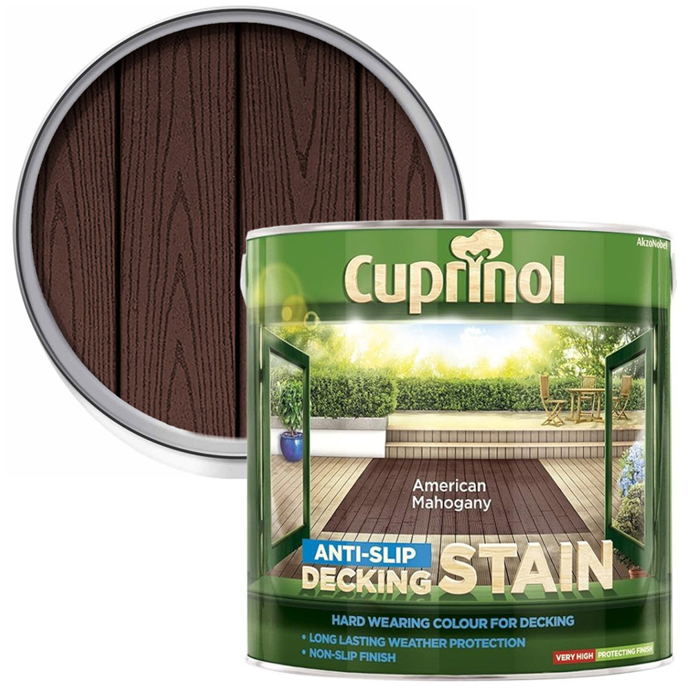 Cuprinol Anti Slip Decking Stain American Mahogany 2.5L Image 1