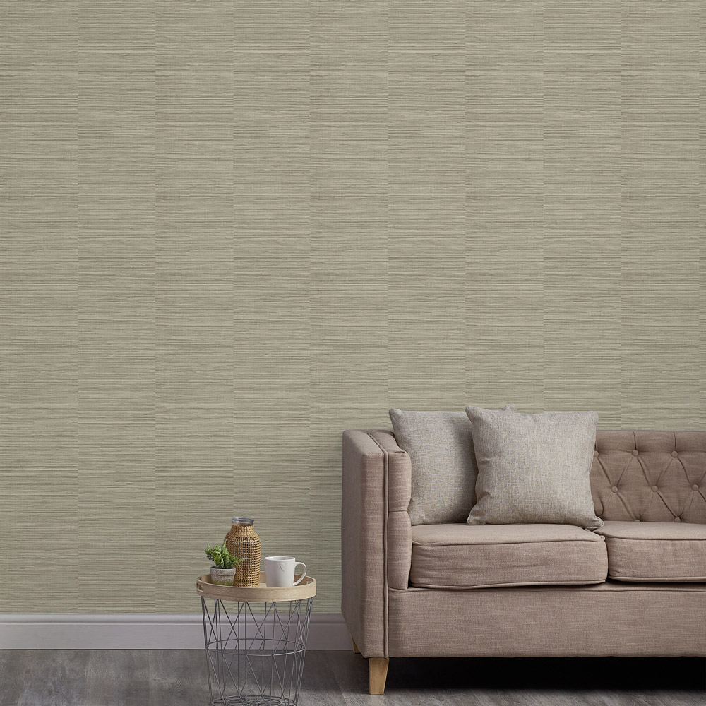 Grandeco Java Grasscloth Weave Natural Grey Taupe Textured Wallpaper Image 3