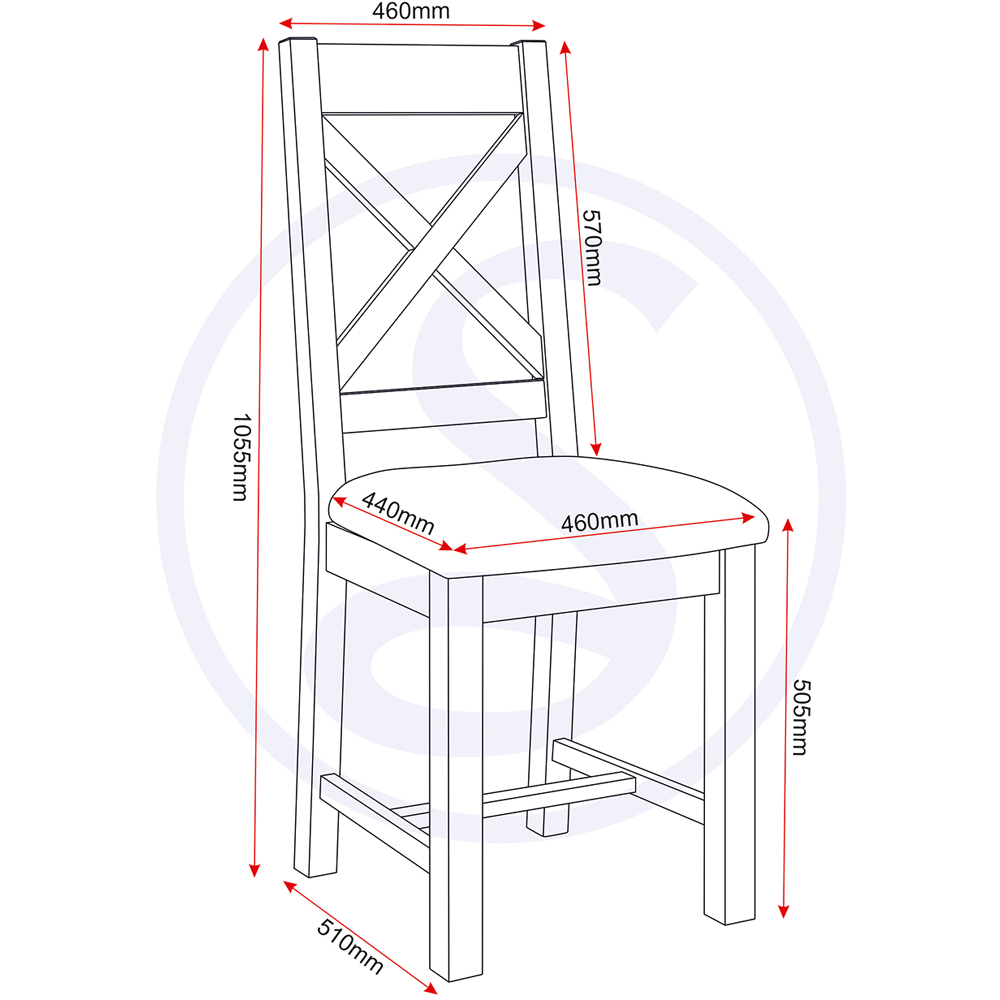 Seconique Windsor Sey of 2 Ivory and Oat Fabric Cross Back Dining Chair Image 8