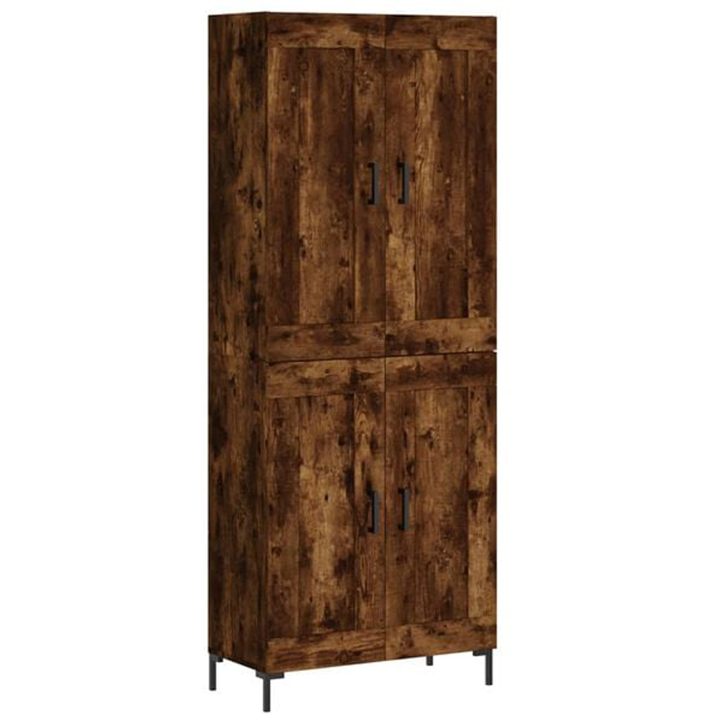 vidaXL 4 Door Smoked Oak Highboard Image 2