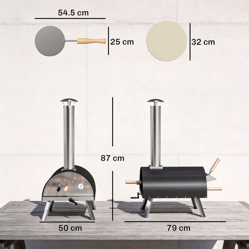 Outsunny Rotating Stone Portable 12 inch Outdoor Pizza Oven Image 9