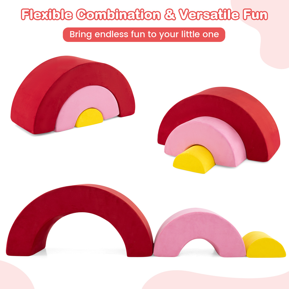 Costway 3 Piece Red Toddler Climbing Toy Image 6