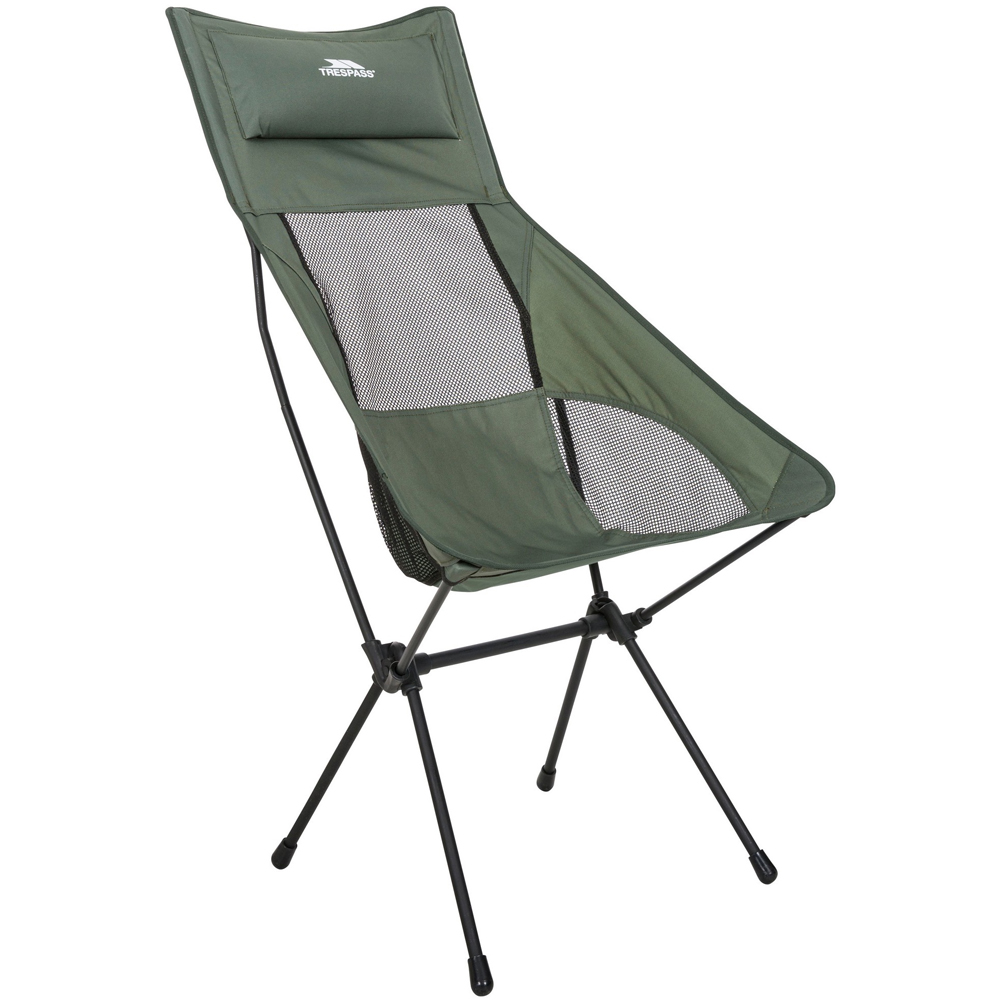 Trespass Roost Olive Tall Lightweight Folding Chair Image 1