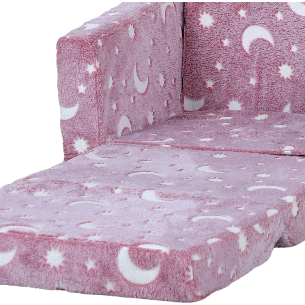 AIYAPLAY 2 in 1 Pink Glow in the Dark Moon Kids Recliner Image 4