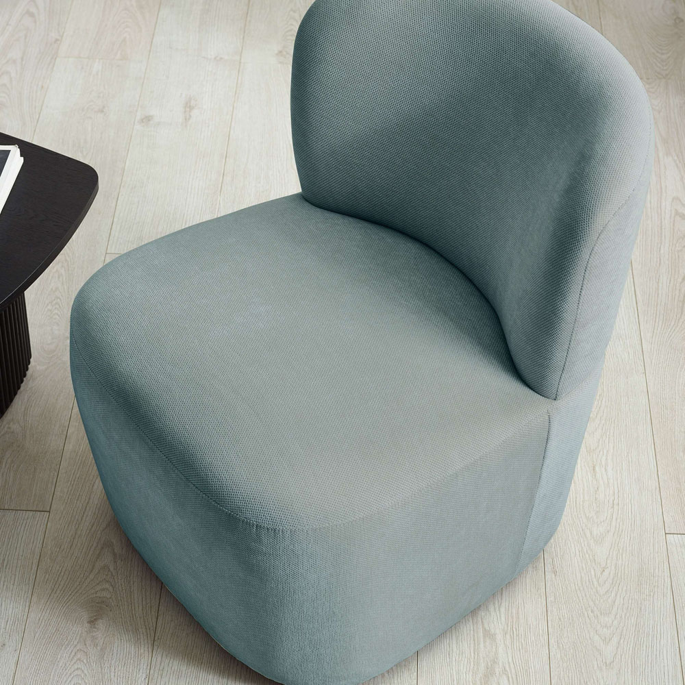 Julian Bowen Lunetta Blue Chenille Armless Accent Chair Image 5