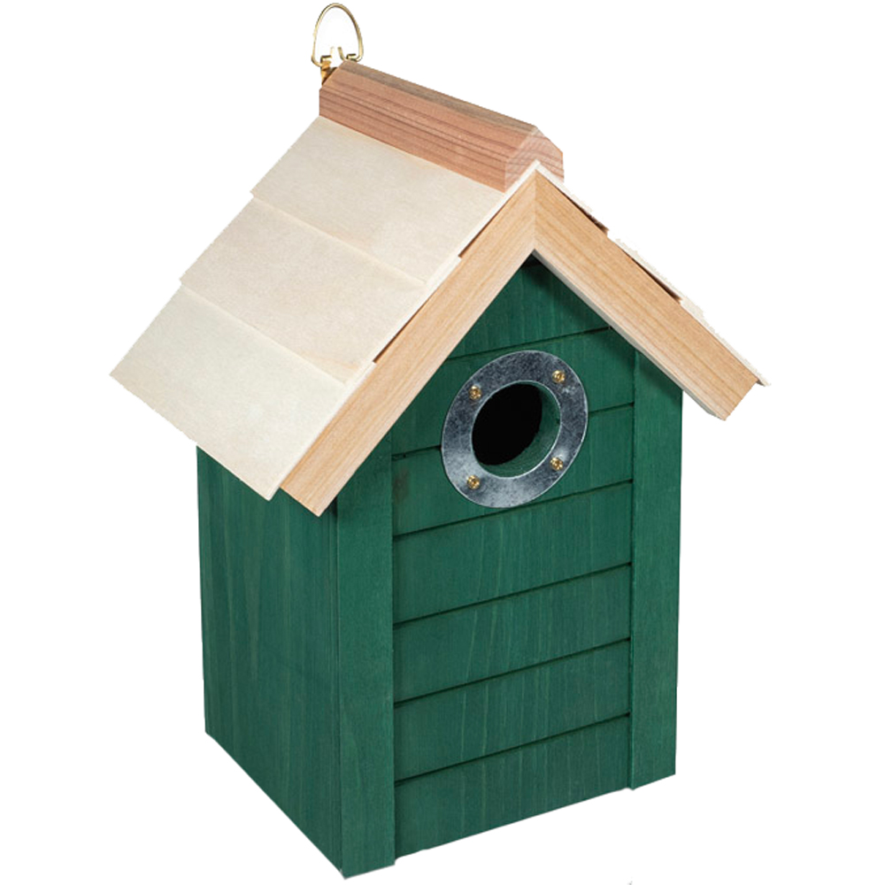 St Helens Green Wooden Bird House Image 1