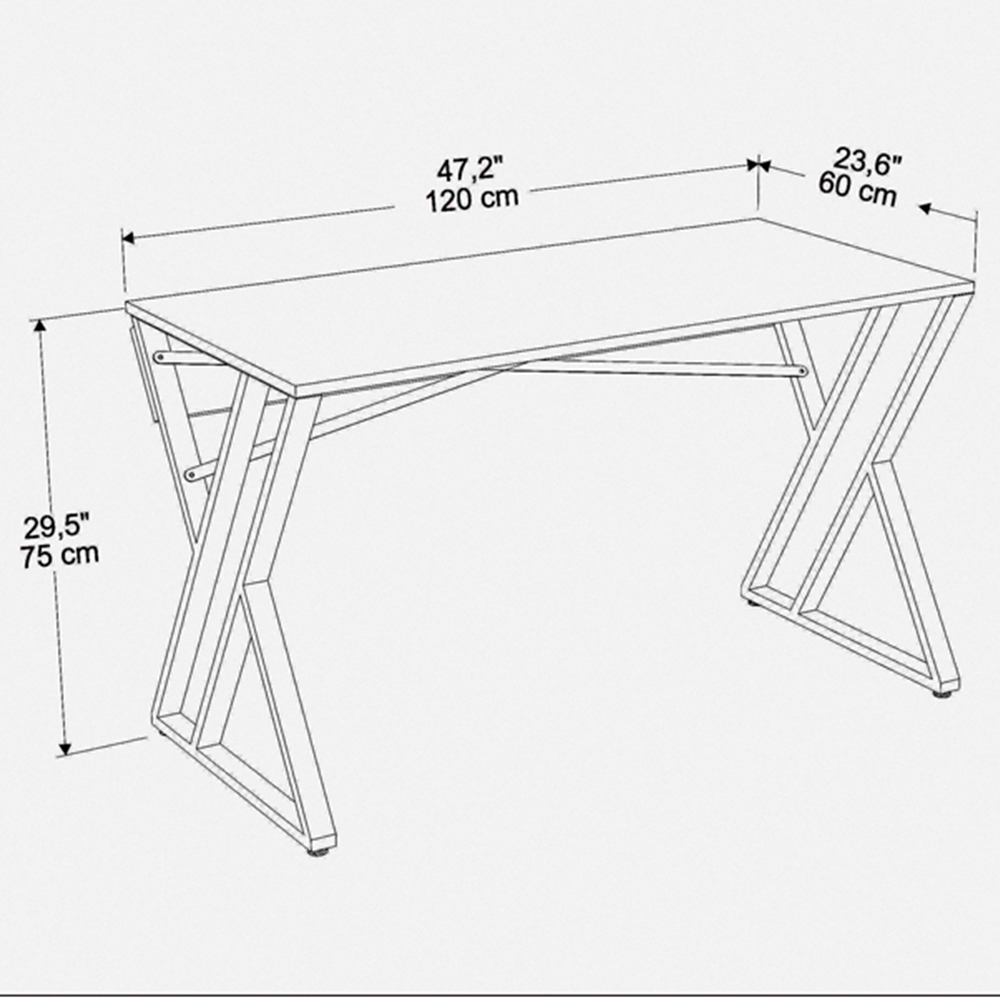 Decorotika Gyza Computer Desk Black Marble Effect and Black Image 6