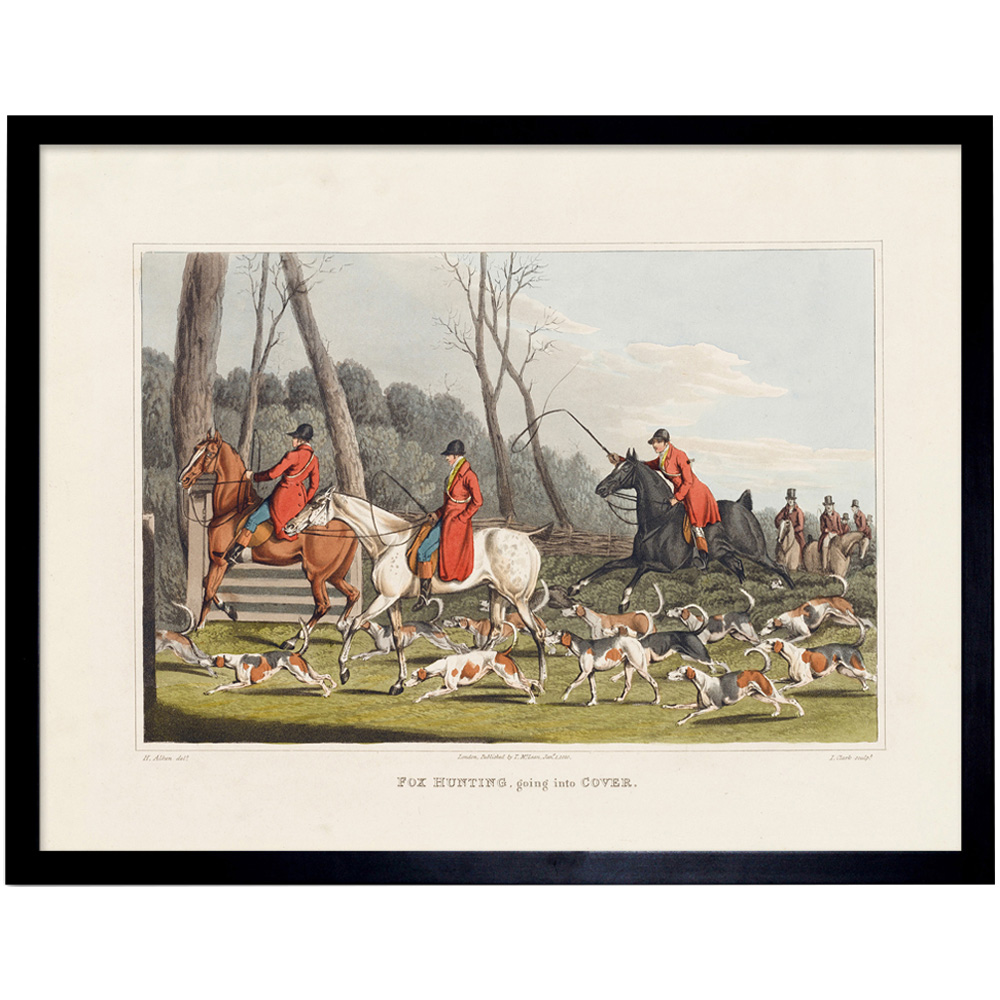 Artery8 John Heaviside Clark Fox Hunting Into Cover Framed Wall Art Print 30 x 41cm Image 1