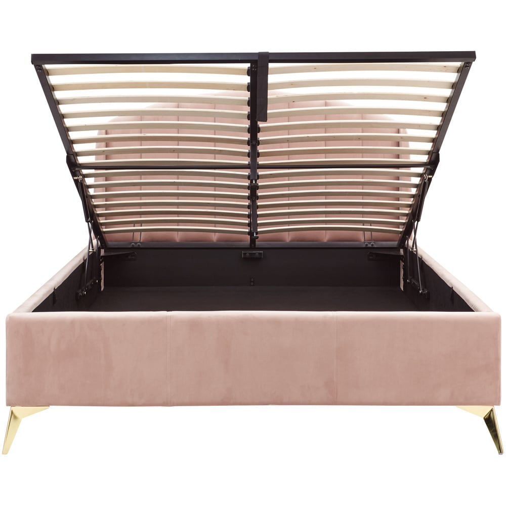 GFW Pettine Double Blush Pink End Lift Ottoman Bed Image 3