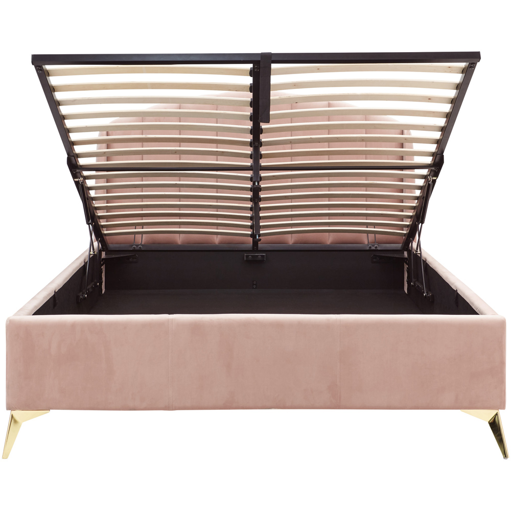 GFW Pettine King Size Blush Pink End Lift Ottoman Storage Bed Image 3
