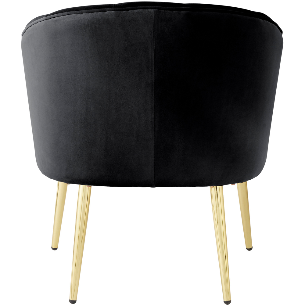 GFW Pettine Black Velvet Scallop Accent Chair Image 5