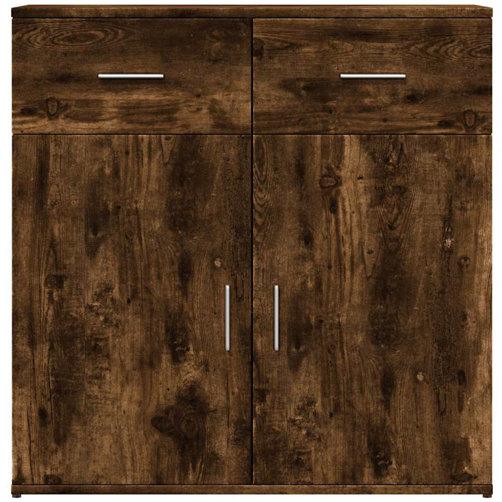 vidaXL 2 Door 2 Drawer Smoked Oak Sideboard Set of 2 Image 5