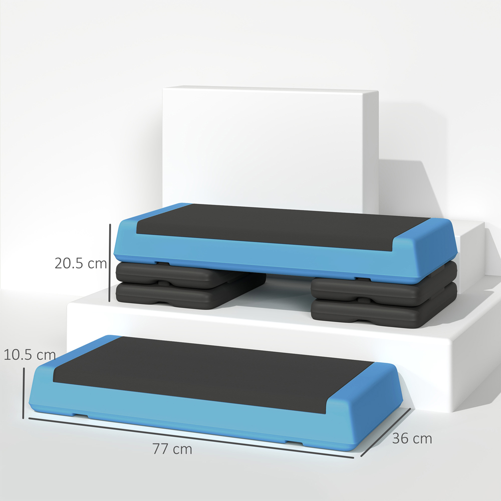 SPORTNOW Height Adjustable Aerobic Stepper Blue Image 9