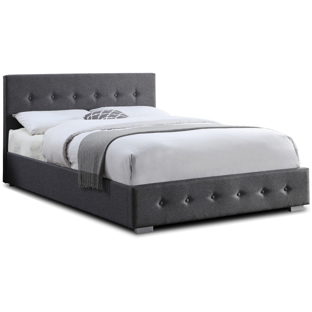 Home Treats Double Dark Grey Ottoman Bed Image 2