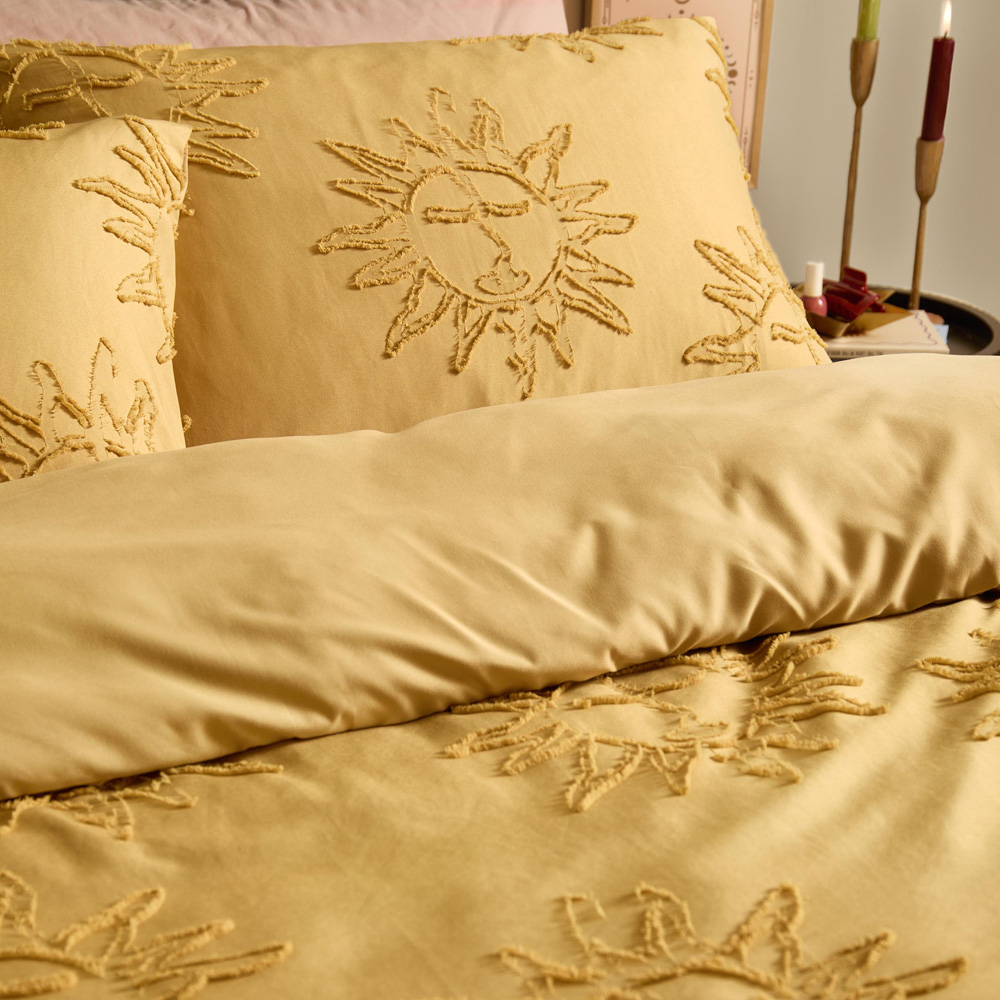 Duvet Day Single Gold Soft Tufted Celestial Suns Duvet Cover Set Image 2