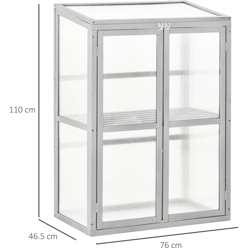 Outsunny Wooden Polycarbonate Cold Frame Greenhouse Image 8