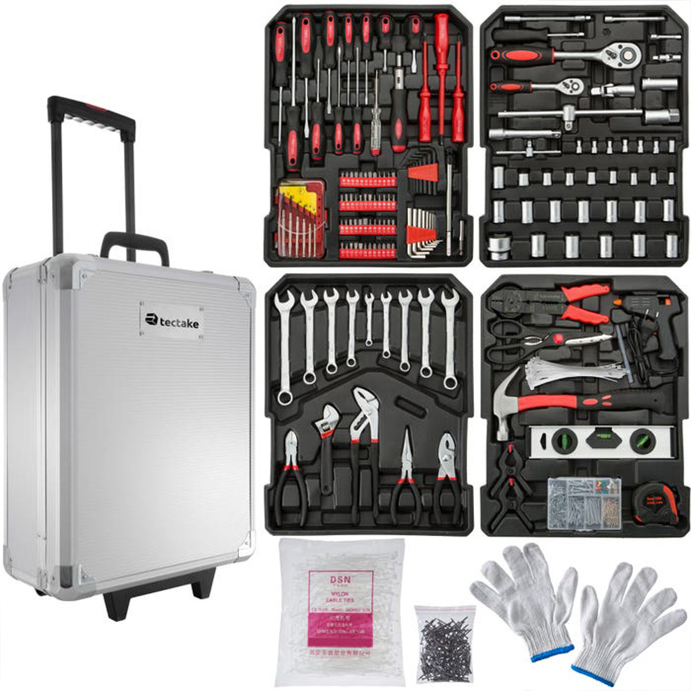 tectake 599 Piece Tool Box Trolley Image 1