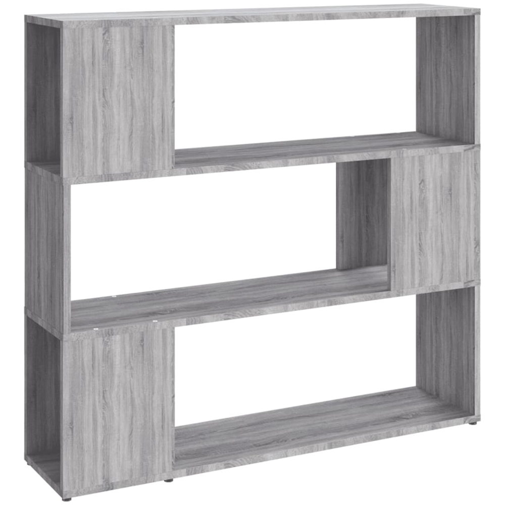 vidaXL 3 Shelf Grey Sonoma Oak Bookcase Image 2