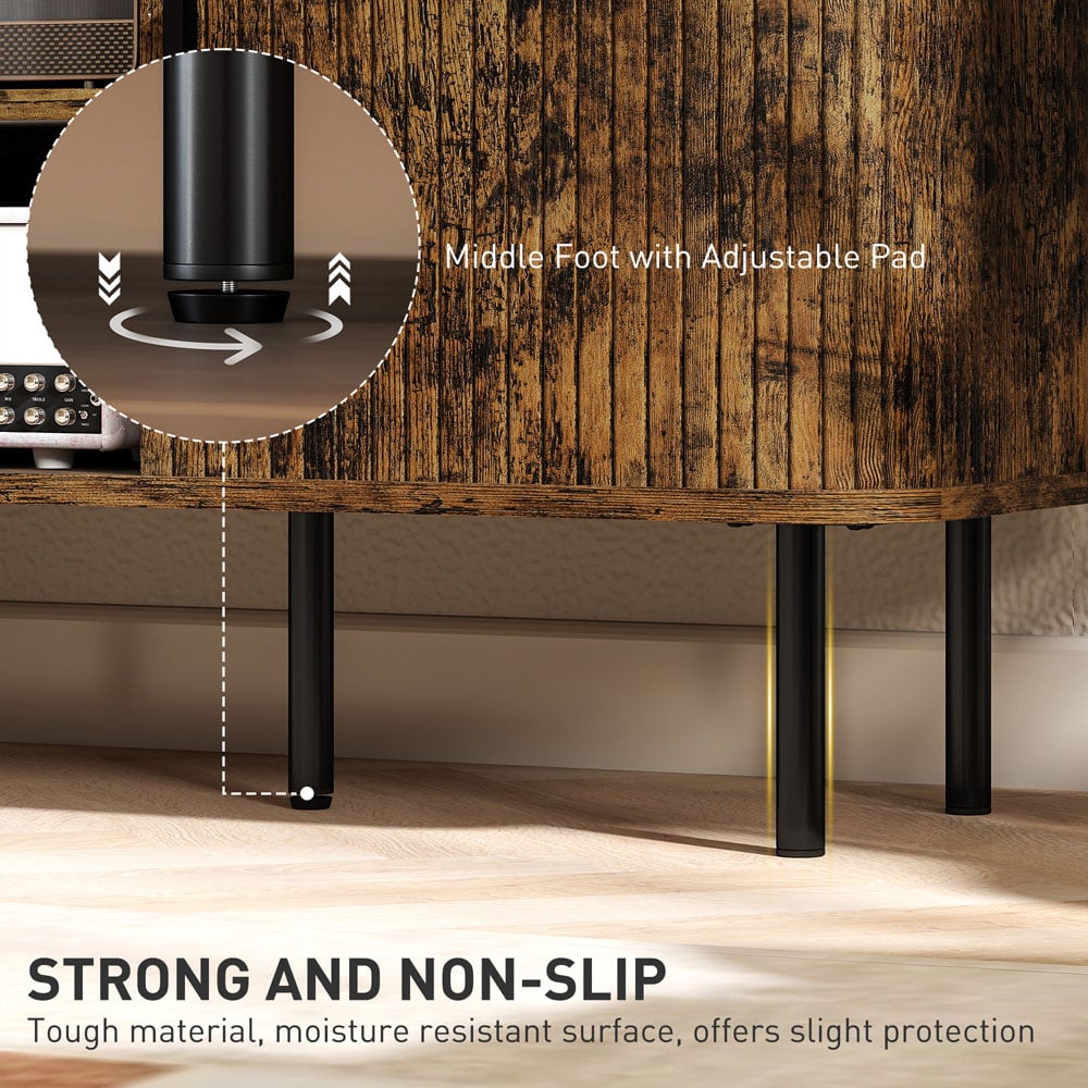 HOMCOM 2 Door 2 Shelf Rustic Brown TV Unit Image 7